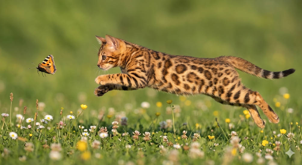 Katze und Blüten